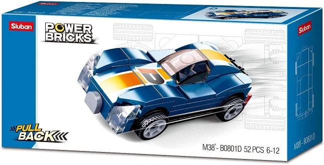 Local Kiwi Deals M38-B0801D Sluban Power bricks Pull Back Car M38-B0801 (ASSORTED)