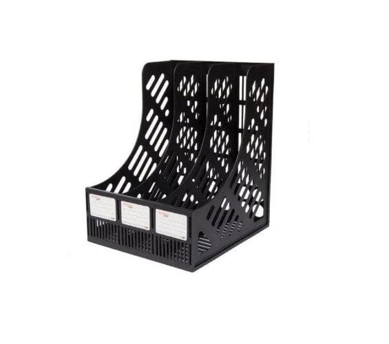 Local Kiwi Deals Magazine / File Holder 3 Compartments Plastic Basket Black