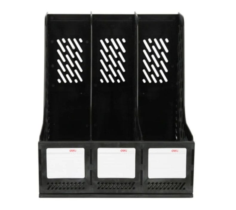 Local Kiwi Deals Magazine / File Holder 3 Compartments Plastic Basket Black