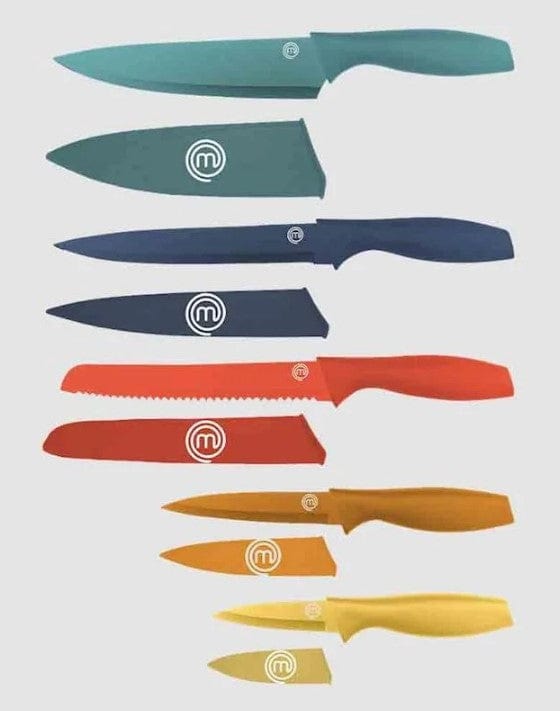 Local Kiwi Deals MasterChef Kitchen Knife Set With Blade Covers 5 Piece