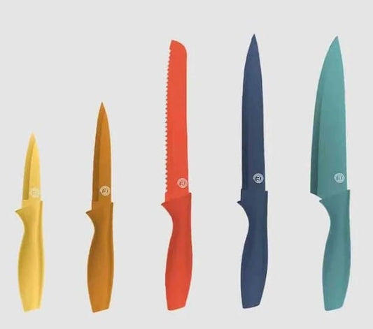 Local Kiwi Deals MasterChef Kitchen Knife Set With Blade Covers 5 Piece