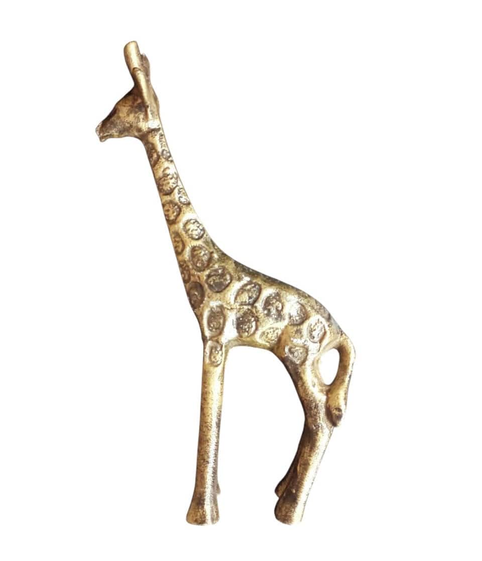 Local Kiwi Deals Metal Cast Aluminium Brushed Gold Giraffe Sculpture - MADE IN INDIA