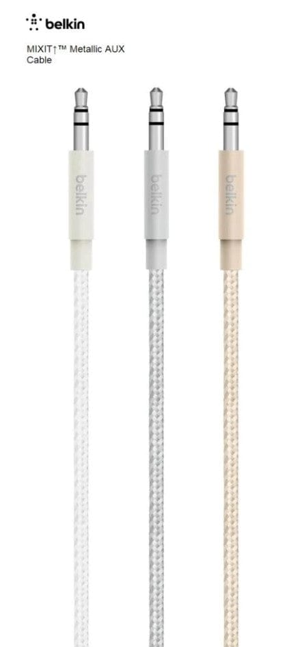 Local Kiwi Deals Music and Instruments Belkin MIXIT Metallic AUX Cable WHITE/GOLD/ROSE GOLD