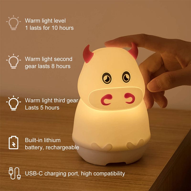 Local Kiwi Deals Music and Instruments Silicone RGB Night Light & Bluetooth Speaker - Talking Cow