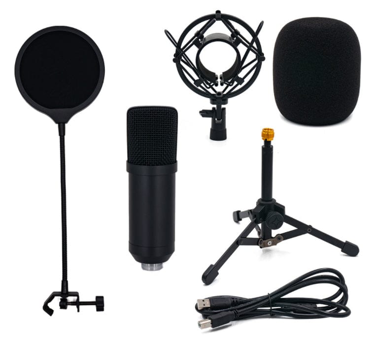 Local Kiwi Deals Music and Instruments USB Gaming Microphone Kit 6-Piece Set - Black