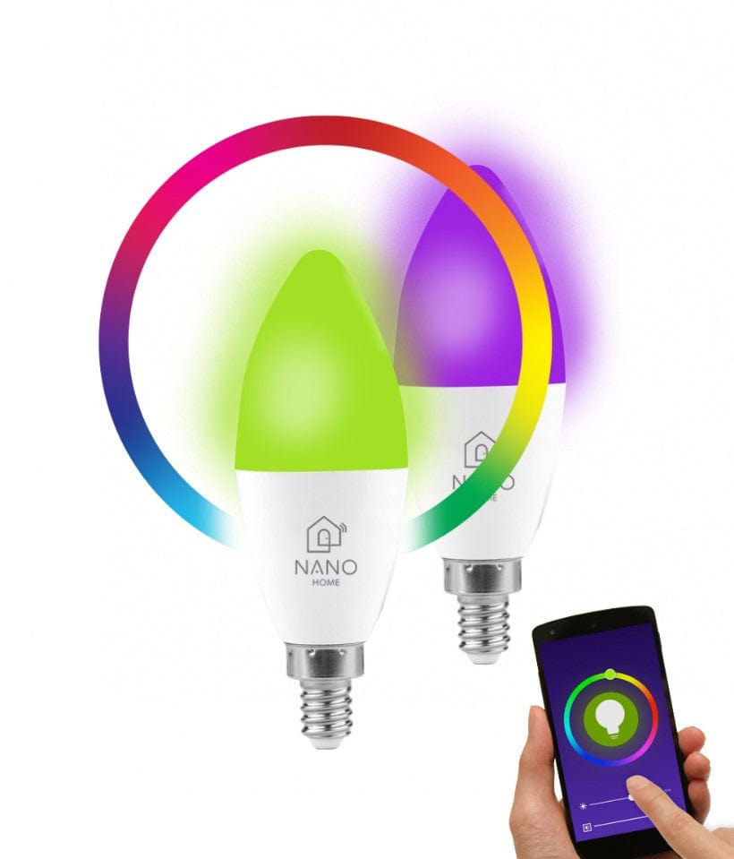 Local Kiwi Deals Nanohome Colour / Warm & Cool C37 5W E14 Smart Light Bulb (10 PACK)