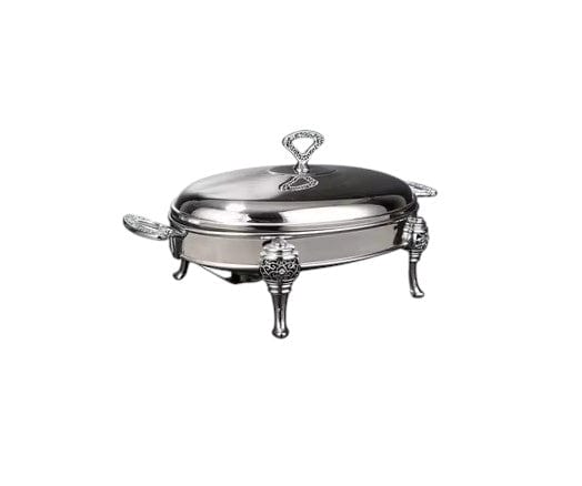 Local Kiwi Deals Oval Chafing Dish Glass Container With 18/10 Stainless Steel Body With Lid 3L