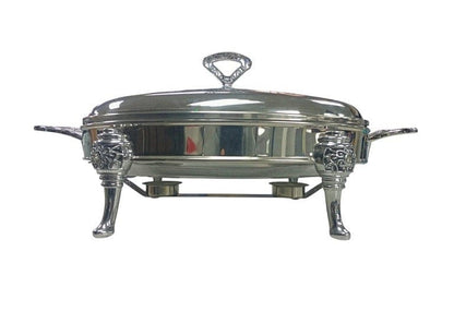 Local Kiwi Deals Oval Chafing Dish Glass Container With 18/10 Stainless Steel Body With Lid 3L