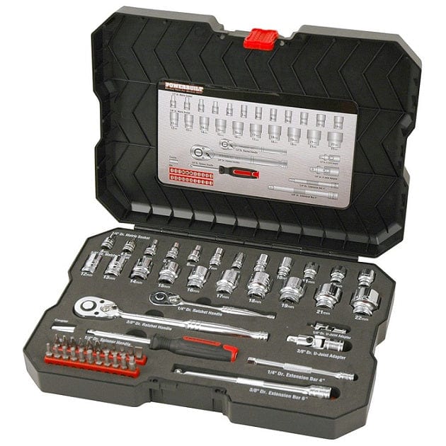 Local Kiwi Deals POWERBUILT 1/4″ Dr, 3/8″ Dr 53pc Metric Socket Set - KBT2810