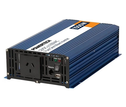 Local Kiwi Deals Powertech 1500W 12VDC to 230VAC Pure Sine Wave Inverter - Electrically Isolated MI5738