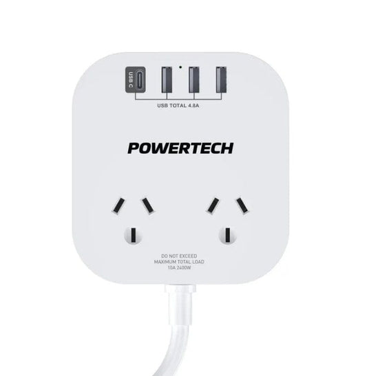 Local Kiwi Deals Powertech 2 Way Desktop Power board- 4.8A MS4093