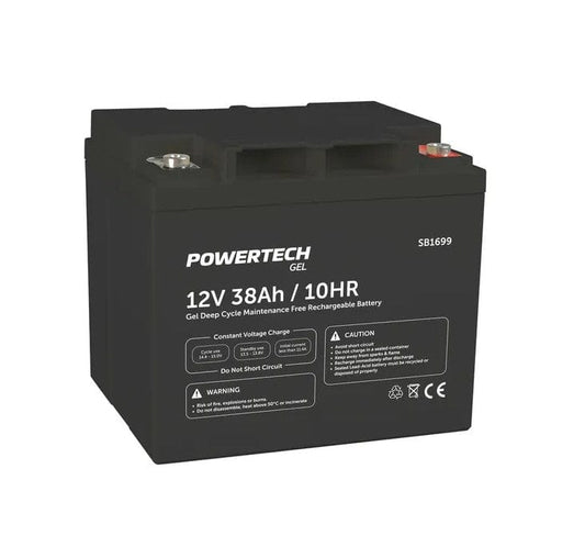 Local Kiwi Deals SB1699 Powertech 12V 38Ah Deep Cycle Gel Battery