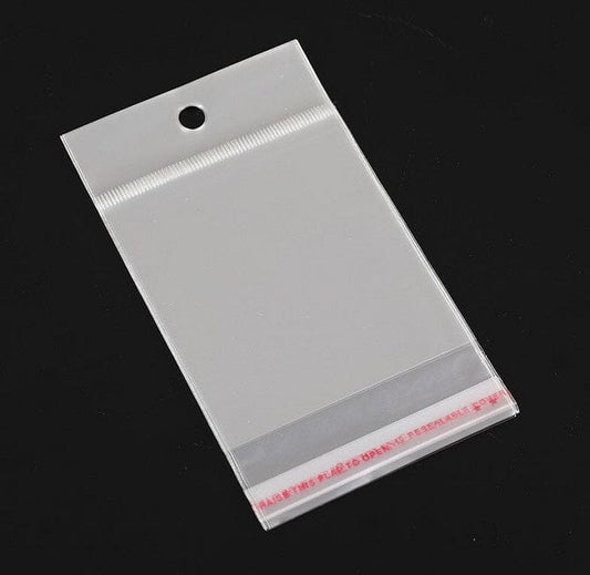 Local Kiwi Deals Self-Adhesive Clear Plastic Bag with Hanging Hole 11x19cm - Pack of 250 Pieces