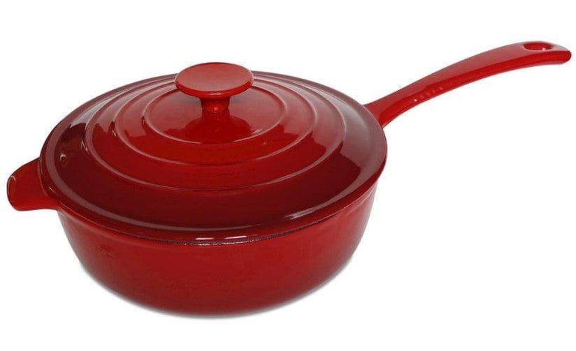 Local Kiwi Deals Simon Gault Cast Iron Frypan Red 24cm