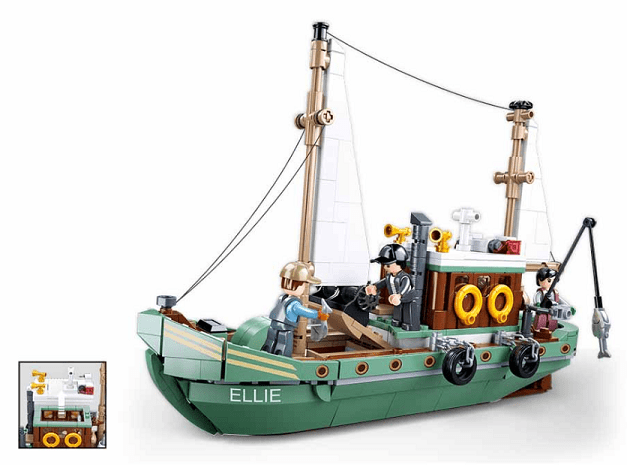 Local Kiwi Deals Sluban Model Bricks Fishing boat 610pcs M38-B1119