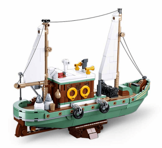 Local Kiwi Deals Sluban Model Bricks Fishing boat 610pcs M38-B1119