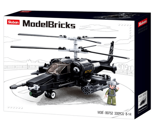 Local Kiwi Deals SLUBAN MODEL BRICKS KA-50 BLACK SHARK HELICOPTER 330 PCS M38-B0752