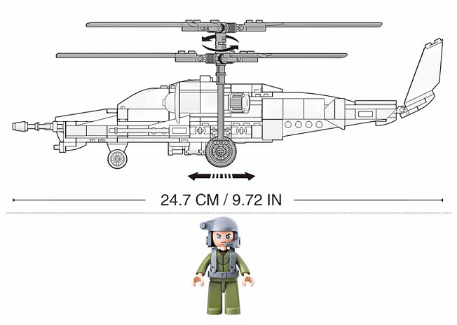 Local Kiwi Deals SLUBAN MODEL BRICKS KA-50 BLACK SHARK HELICOPTER 330 PCS M38-B0752