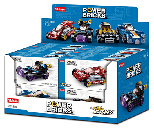 Local Kiwi Deals Sluban Power bricks Pull Back Car M38-B0801 (ASSORTED)