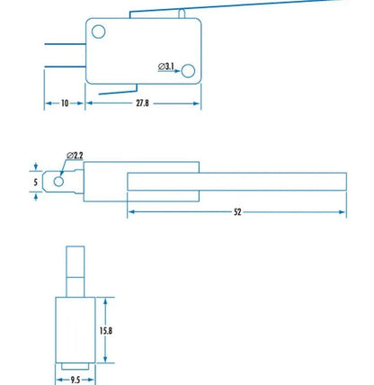 Local Kiwi Deals SPDT 250V 5A Standard Micro Switch with Lever SM1039