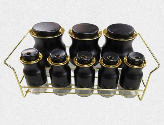 Local Kiwi Deals Spice Rack Stand Condiments 8Pcs without oiler - Black