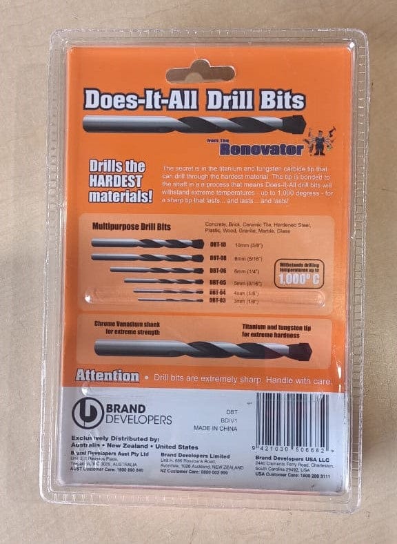 Local Kiwi Deals Tools Does-It-All 6pcs Masonry Drill Bits From The Renovator