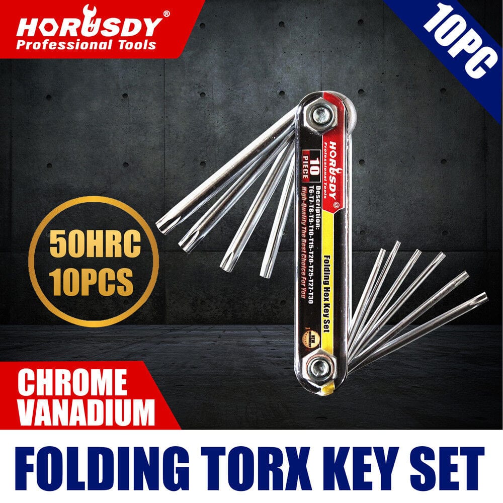 Local Kiwi Deals Tools HORUSDY 10 PC Heavy Duty Folding Portable Hex Key Set
