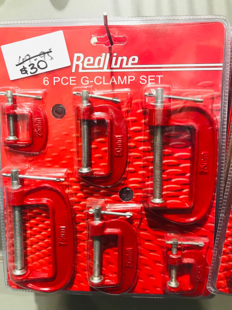 Local Kiwi Deals Tools REDLINE G-Clamp Set 6pcs
