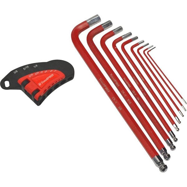 Local Kiwi Deals Tools ToolPRO Long Hex Key Set - SAE, 9 Pieces