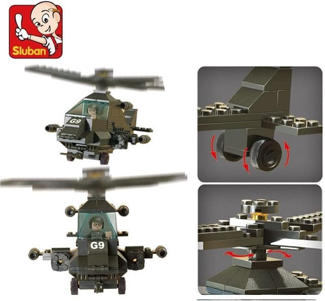 Local Kiwi Deals Toys & Games Sluban Army Helicopter Bricks M38-B6200 158pcs