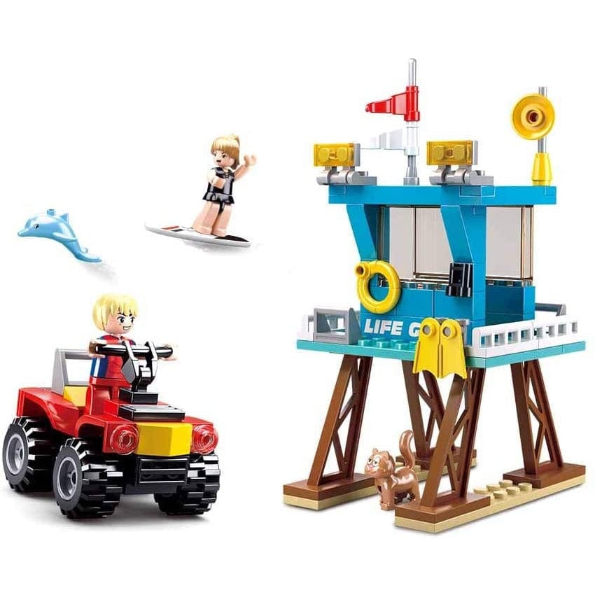 Local Kiwi Deals Toys & Games Sluban Surf Beach Patrol Rescue Life Guard Tower M38-B0670 119pcs