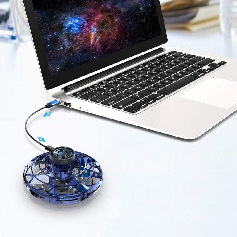 Local Kiwi Deals Toys Rotary Rechargeable Flying Gyroscope USB Toy (BLUE,RED,GREY)