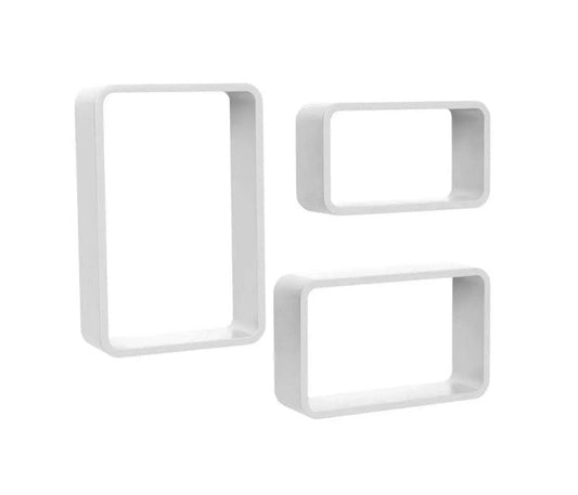 Local Kiwi Deals Wall-Mounted Rectangular Trio Wandregal Set - WHITE