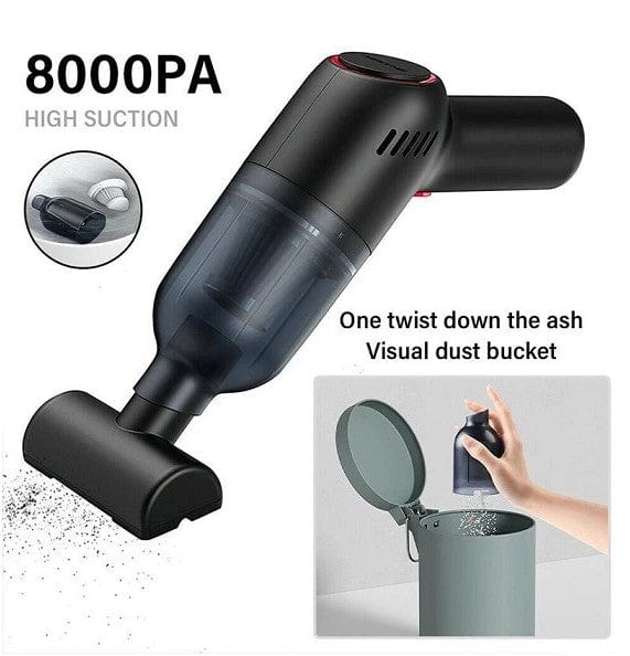 Local Kiwi Deals Wireless Handheld Car Vacuum Cleaner with 8000Pa Suction - Black