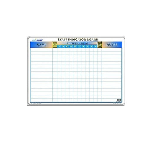 Local Kiwi Deals Writeraze Magnetic Perpetual Staff Indicator Board A2 Laminated