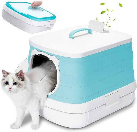 Local Kiwi Deals Zoomies Foldable Large Portable Litter Box - Cyan