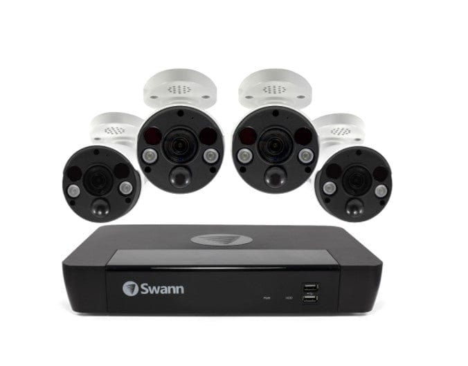 Swann Security, Locks and Alarms Swann 8CH 4K NVR Kit with 4 x 4K PIR Spotlight Bullet Cameras