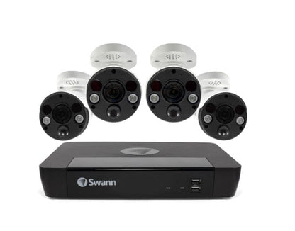 Swann Security, Locks and Alarms Swann 8CH 4K NVR Kit with 4 x 4K PIR Spotlight Bullet Cameras