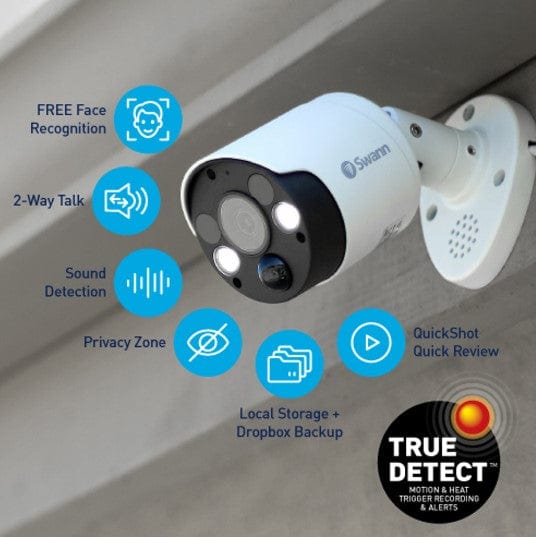 Swann Security, Locks and Alarms Swann 8CH 4K NVR Kit with 4 x 4K PIR Spotlight Bullet Cameras