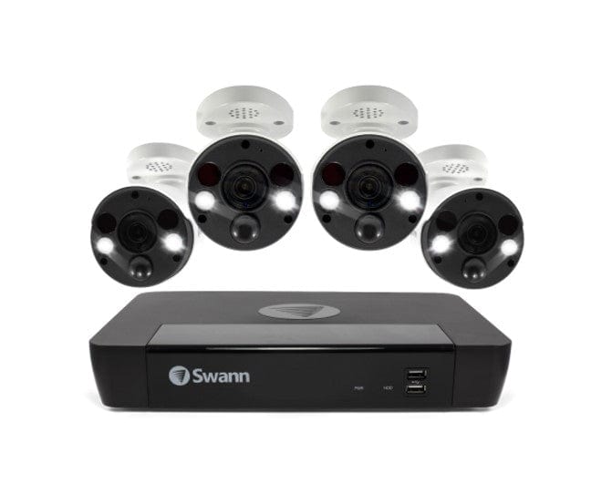 Swann Security, Locks and Alarms Swann 8CH 4K NVR Kit with 4 x 4K PIR Spotlight Bullet Cameras