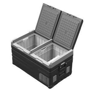 Brass Monkey Electronics 75L Brass Monkey Dual Zone Portable Fridge or Freezer with Solar Charger Board and Battery Compartment
