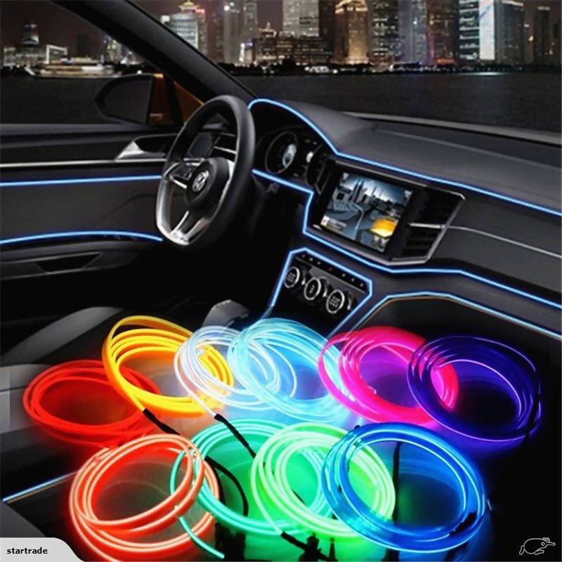 3 Meter Neon EL Wire Glow String Light Car Interior Decor Lamp - Local Kiwi Deals