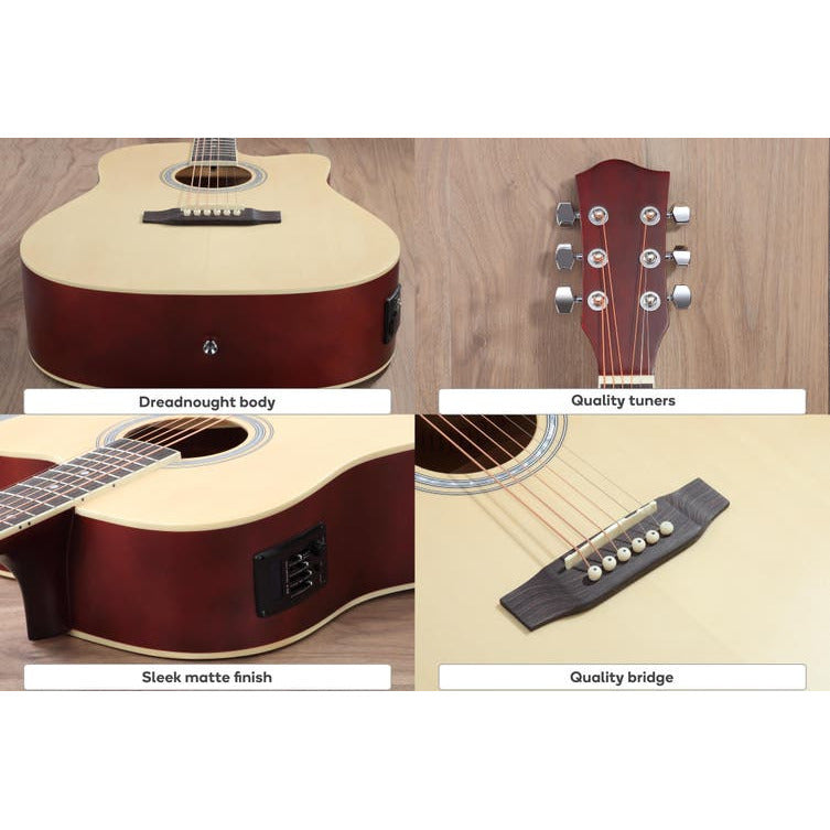Local Kiwi Deals Mix Items Arts & Entertainment Royale 41" Acoustic Electric Guitar (Natural)