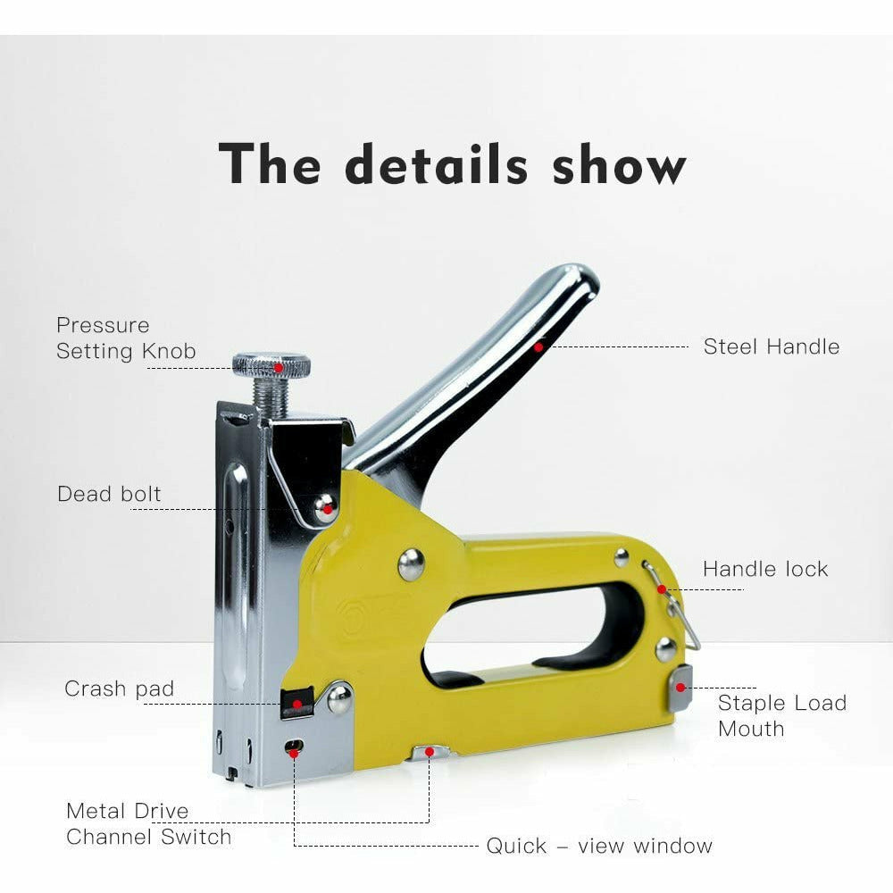 Local Kiwi Deals Mix Items Staple Gun 3 Way Stapler Tool Kit Hand Operated Upholstery Tacker with 400 Staples